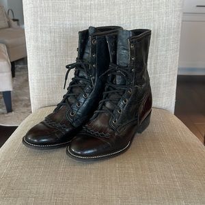 Laredo Lace Up Roper Boots with Fringe